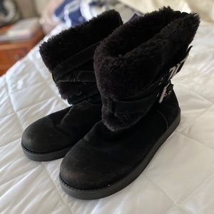 Fuzzy Black Boots